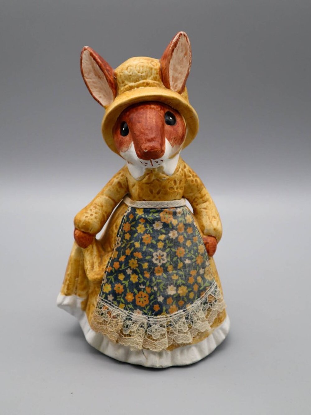 Vtg Chalkware Woodland Anthropomorphic Rabbit Apron Coin Bank Japan Cottagecore
